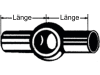 Doppel-Ringlötstück Stahl, blank; geölt, Ø Ring 8 mm, Ø Rohr innen 4 mm