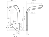 Fräsmesser links/rechts L x B x S 224 x 80 x 8 mm, Bohrung 14,5 mm für Maschio Fräse B, BI, C, SC