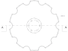 Eggenscheibe 684 x 6 mm, LK , ZB , gewölbt, gezahnt, für Horsch Grubber Tiger MT