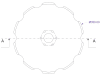 Säscheibe, 350 mm x 4 mm gezahnt, Bohrung rund, 11 Zähne, Kverneland: Sämaschine DA, DA-S, DA-X, DC, DL, DT, DV, DG, DF1, DF2, i-Drill Pro, KLX, MSC