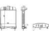 Wasserkühler für Traktor Massey Ferguson 35, Netz 385 x 440 x 59 mm, 440189N
