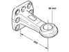 Rockinger Zugöse Ø 40 mm, mit Flansch, B x H 100 x 110 mm, Stützlast 1.000 kg, D-Wert 130 kN, ROE57243