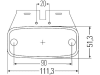 Hella® LED-Seitenmarkierungsleuchte quadratisch, 111,3 x 51,3 x 20,9 mm, 24 V, E24 5881, 2PS 345 600-071