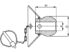 Kugelfangprofil Kat. 3, 37,0 x 64 mm, für Unterlenkerfanghaken, mit Kette und Klappsplint, 01452