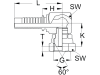 Dichtkegelnippel "DKR" 90 °, zöllig, BSPP, zylindrisch, Aussenkung 60°, gecrimpte Überwurfmutter, kompakt