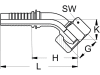 Dichtkegelnippel "DKL" 45 °, leicht, NW DN 8 - 5/16", M 16 x 1,5, RA 10, Aussenkung 24°/60°, Überwurfmutter