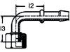 Rohrbogen "RBM" mit Dichtkegel 60°, 90 °, NW 8, Gewinde M 16 x 1,5