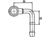 Rohrbogen "RB-flach" mit Ringstück flach, 90 °, NW 8, Ø Ring 14 mm