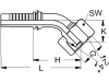 Dichtkegelnippel "DKOL" 45 °, leicht, NW DN 8 - 5/16", M 16 x 1,5, RA 10, Aussenkung 24°, O-Ring und Überwurfmutter