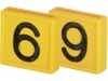 KERBL Halsbandnummer Ziffer 6/9, Kunststoff gelb für Halsmarkierungsbänder bis 4 cm Breite, 1 St., 208486