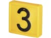 KERBL Halsbandnummer Ziffer 3, Kunststoff gelb für Halsmarkierungsbänder bis 4 cm Breite, 1 St., 208483