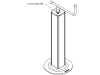 Teleskop-Stützfuß Stützlast 1.200 kg, Höhe 668 – 968 mm, Hub 300 mm, mit Handkurbel, ohne Lager