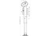 Teleskop-Stützfuß Stützlast 10 t, Höhe 985 – 1.455 mm, Hub 470 mm, mit Getriebkurbel