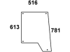 Türscheibe, klar, hinten oben, für Case IH 433, 533, 633, 733, 833, 933, Kabine Silent S3