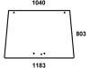 Frontscheibe, klar, unten, ausstellbar, unten glatt, für Case IH 433, 533, 633, 733, 833, 933, Kabine Silent S3