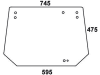 Heckscheibe, klar, 4-Loch-Befestigung, Bohrungen 7, für Deutz-Fahr Agrocompact, Compact, Kabine C 1000–C 1200
