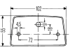 Hella® Kennzeichenleuchte hinten links/rechts, R10W, schwarz, eckig, 102 x 55 x 56,5 mm, Sockel BA15s, 2KA 003 389-061