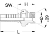 Außengewindenippel "AGR", NW DN 10 - 3/8", 3/8"-19, Aussenkung 60°, Dichtbund