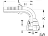 Dichtnippel "DKR" 90 °, DN 10 - 3/8", 1/2"-14, flachdichtend, mit gecrimpter Mutter