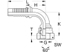 Dichtkegelnippel "DKOR" 90 °, zöllig, BSPP, zylindrisch, Aussenkung 60°, O-Ring und Überwurfmutter