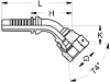 Dichtkegelnippel "DKJ (J.I.C.)" 45 °, NW DN 10 - 3/8", 9/16"-18, Aussenkung 74°