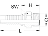 Außengewindenippel "ORFS", NW DN 20 - 3/4", 1 3/16"-12, stirnseitige O-Ring Abdichtung