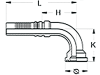SAE-Flanschnippel "SFS-S 6000 PSI" schwer, 90 °, Stahl, mit Ausreißsicherung Interlock, NW DN 20 - 3/4", Ø 47,6 mm