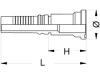 SAE-Flanschnippel "SFL-S 3000 PSI", leicht, Stahl, mit Ausreißsicherung INTERLOCK, NW DN 20 - 3/4", Ø 38,1 mm