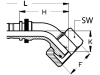 Dichtkegelnippel "DKOS-CS" 45 °, schwer, NW DN 20 - 3/4", M 30 x 2, RA 20, Aussenkung 24°, O-Ring und Überwurfmutter, Non-Skive