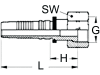 Dichtkegelnippel "ORFS-S", NW DN 25 - 1", 1 7/16"-12, gerade, gerade, flachdichtend, Ausreißsicherung INTERLOCK