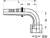 Dichtkegelnippel "ORFS-S" 90 °, NW DN 25 - 1", 1 7/16"-12, flachdichtend, Ausreißsicherung Interlock