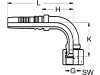 Dichtkegelnippel "DKJ-S (J.I.C.)" 90 °, NW DN 25 - 1", 1 5/16"-12, Aussenkung 74°, Ausreißsicherung Interlock
