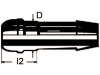 Schlauchnippel "N 6", NW 6, ähnlich DIN 3868, Kugelbuchse für 24° und 60° Aussenkung