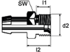 Außengewindenippel "A", 1/4"-18 NPT, NW 6