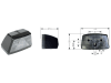 Kennzeichenleuchte "K 415" links/rechts, schwarz, quadratisch, 100 x 55 x 57,5 mm, E1 22838