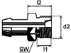 Außengewindenippel "A", NW 8, M 16 x 1,5, Aussenkung 60°