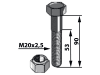 Industriehof® Sechskantschraube M 20 x 2,5 x 90 - 10.9 mit Sicherungsmutter für Bomford, Mc Connel, Perfect, 63-2091