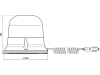 LED-Blitzleuchte, orange, 12 – 55 V, Magnethaftung, mit Verpolungsschutz, Spiralkabel mit Stecker für Zigarettenanzünder, 098 287 426