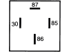 Hella® Relais 12 V, Schließer, mit Halter und Flachsicherungseinsatz 15 A, 4-polig, Flachsteckanschluss, 4RA 003 530-001