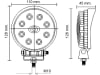 LED-Arbeitsscheinwerfer rund 1.600 lm, 10 – 30 V, 8 LEDs, Funkentstörung Klasse 3