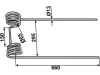 Industriehof® Strohstriegelzinken 660 x 295 x 13 mm, universal, 10.ST-ST-3