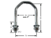 Suevia Halter "Mod. 179" Abstand Bohrungen 76 mm, für Tränkebecken, Rohre mit max. 2", 101.0179