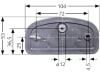 Kennzeichenleuchte "K 158" links/rechts, schwarz, oval, 104 x 53 x 44 mm, E1 22813