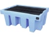 BAUER® SÜDLOHN Auffangwanne "WP-PE 1/11" Auffangvolumen max. 1.000 l, mit Lochrost, für 1 x 1.000 l-IBC, PE (Polyethylen), blau
