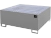 BAUER® SÜDLOHN Auffangwanne "AW 1000", für 1 x 1.000 l-IBC, lackiert, mausgrau (RAL 7005), mit Gitterrost