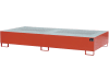 BAUER® SÜDLOHN Auffangwanne "AW 1000-2", für 2 x 1.000 l-IBC, lackiert, feuerrot (RAL 3000), mit Gitterrost