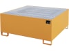 BAUER® SÜDLOHN Auffangwanne "AW 1000", für 1 x 1.000 l-IBC, lackiert, gelborange (RAL 2000), mit Gitterrost