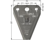 ESM Messerklinge 81 x 62 x 2,65 mm, glatt, mit Pilz, für Busatis, 267 1171 