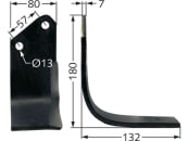 Fräsmesser 180 x 80 x 7 mm Bohrung 13 mm links/rechts für Howard Bodenfräse HED, HE, HAI, E 