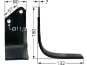 Fräsmesser 180 x 80 x 7 mm Bohrung 11,5 mm links/rechts für Howard Bodenfräse HA, CL, CA 